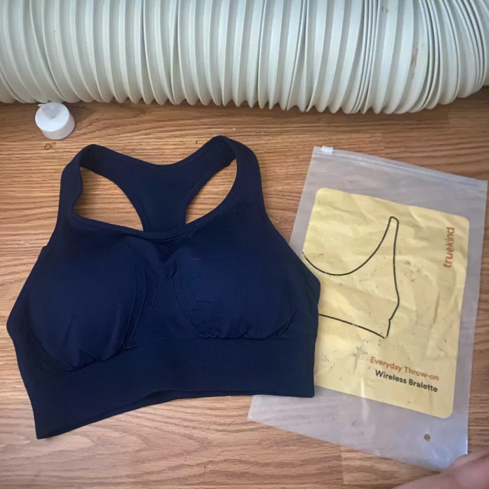 Truekind Everyday Wireless Racerback Bralette - Navy-New - Picture 1 of 4